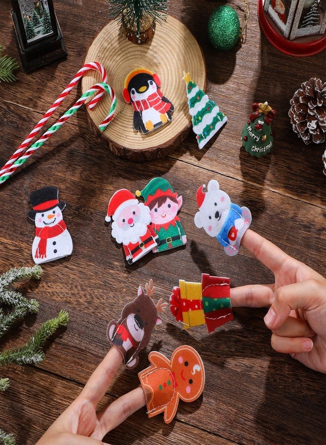 Honoson 60 Pcs Christmas Finger Puppets Set Felt Finger Puppet Toys Bulk 3.15 Inches Figures Toy Assortment for Holiday Party Favors - Image 3